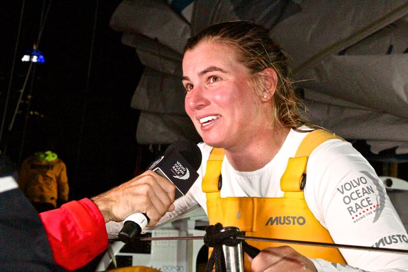Bianca Cook (NZL) Turn the Tide on Plastic, Volvo Ocean Race - Leg 6 Finish, Auckland, February 28, photo copyright Richard Gladwell taken at  and featuring the Volvo One-Design class