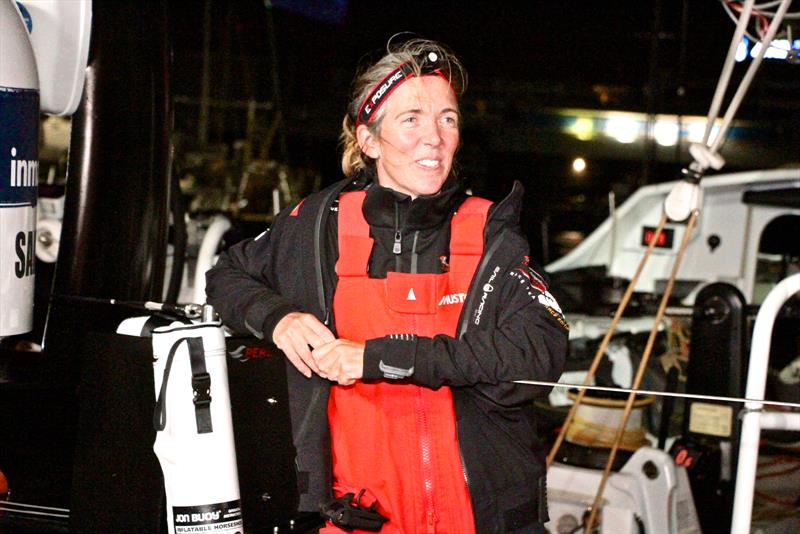 Libby Greenhalgh, Navigator, SHK Scallywag second placegetter, leg 6, Volvo Ocean Race - Leg 6 Finish, Auckland, February 28, photo copyright Richard Gladwell taken at  and featuring the Volvo One-Design class