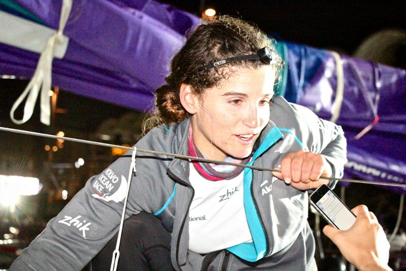 Olympic Gold Medalist, Martine Grael, Leg 6 Winner Team AzkoNobel, Volvo Ocean Race - Leg 6 Finish, Auckland, February 28, photo copyright Richard Gladwell taken at  and featuring the Volvo One-Design class