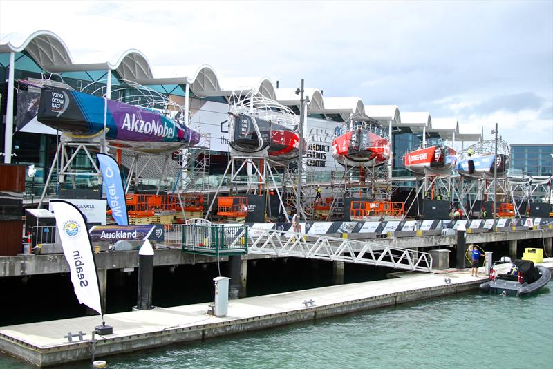 Five of the VO65's hauled for servicing - Volvo Ocean Race - Auckland Stopover after Leg 6 Finish, Auckland, February 28, - photo © Richard Gladwell