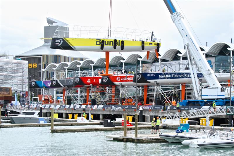 Team Brunel is hauled - Volvo Ocean Race - Auckland Stopover after Leg 6 Finish, Auckland, February 28, - photo © Richard Gladwell