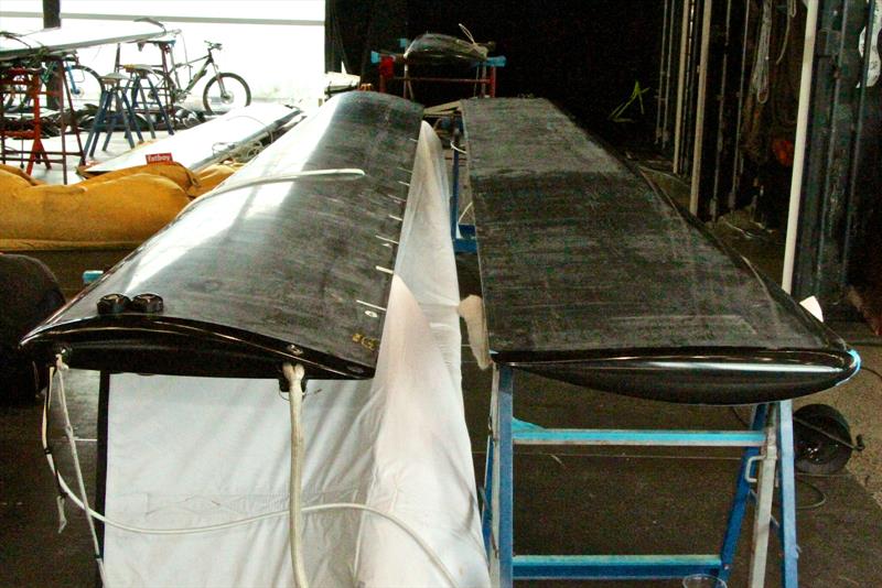 A pair of asymmetric daggerboards - Volvo Ocean Race - Auckland Stopover after Leg 6 Finish, Auckland, February 28, - photo © Richard Gladwell