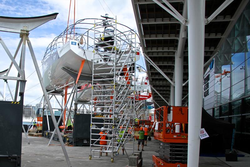 Scaffolding lattice-work Volvo Ocean Race - Auckland Stopover after Leg 6 Finish, Auckland, February 28, - photo © Richard Gladwell