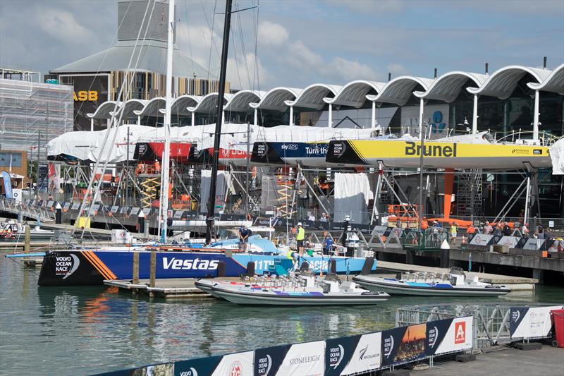 Vestas 11th Hour Racing rigging and doing final preparations before trialling in Auckland's Viaduct Basin - photo © Kate Wilson / Vestas 11th Hour Racing