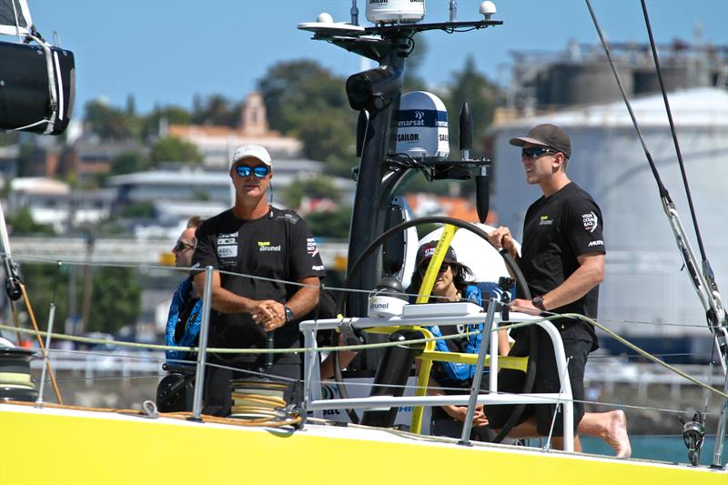 Once again exhibiting his "Driving Miss Daisy" stance, Peter Burling before the race start - Volvo Ocean Race - Auckland Stopover In Port Race, Auckland, March 10, photo copyright Richard Gladwell taken at  and featuring the Volvo One-Design class
