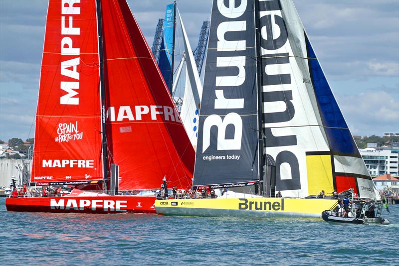 Mass finish - Volvo Ocean Race - Auckland Stopover In Port Race, Auckland, March 10, photo copyright Richard Gladwell taken at  and featuring the Volvo One-Design class