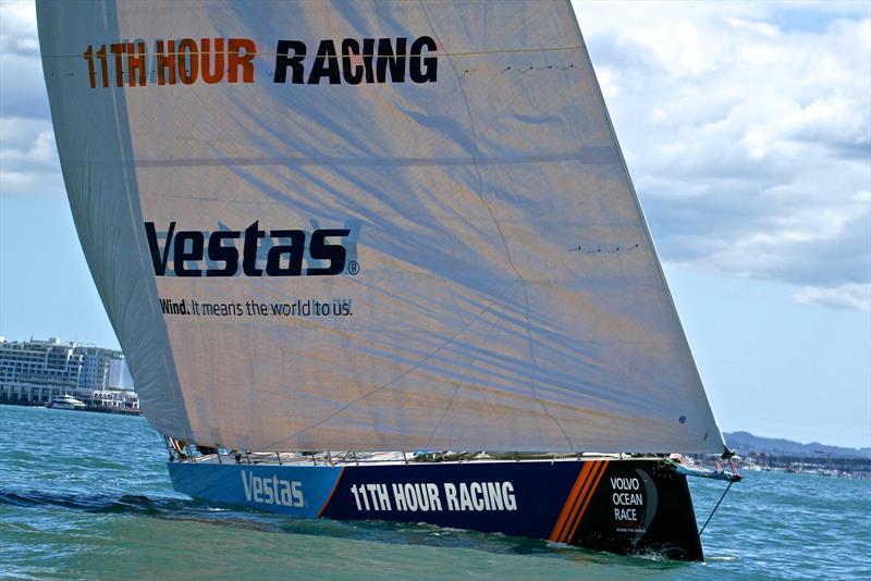 Newly repaired Vestas 11th Hour Racing - Volvo Ocean Race - Auckland Stopover In Port Race, Auckland, March 10, photo copyright Richard Gladwell taken at  and featuring the Volvo One-Design class