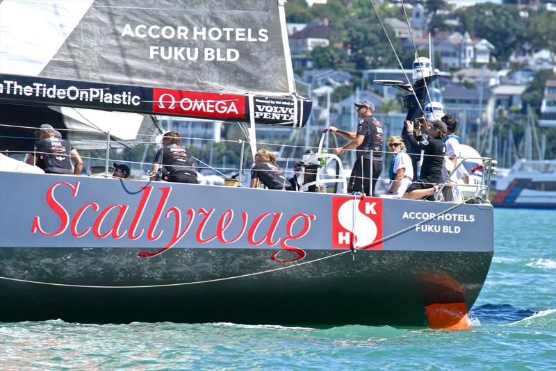 SHK Scallywag just after the start - Volvo Ocean Race - Auckland Stopover In Port Race, Auckland, March 10, photo copyright Richard Gladwell taken at  and featuring the Volvo One-Design class