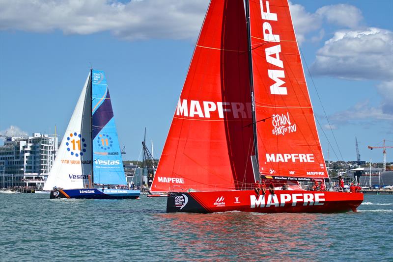 MAPRE and Vestas 11th Hour racing - Volvo Ocean Race - Auckland Stopover In Port Race, Auckland, March 10, photo copyright Richard Gladwell taken at  and featuring the Volvo One-Design class