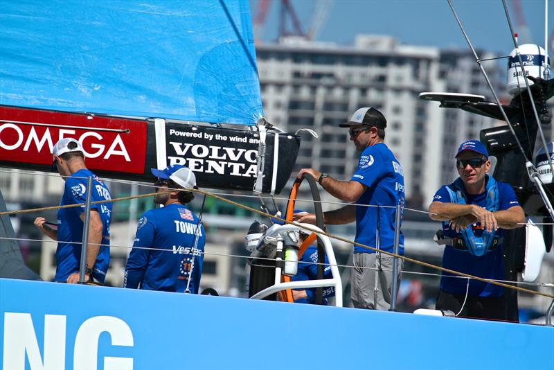 Past winner of te Volvo Ocean race, Mike Sanderson (NZL) on Vestas 11th Hour - Volvo Ocean Race - Auckland Stopover In Port Race, Auckland, March 10, photo copyright Richard Gladwell taken at  and featuring the Volvo One-Design class