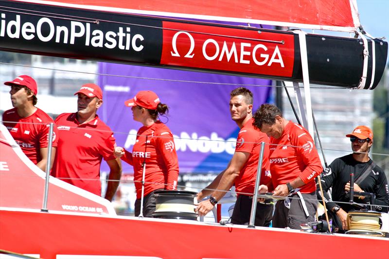 Blair Tuke (centre) - Volvo Ocean Race - Auckland Stopover In Port Race, Auckland, March 10, photo copyright Richard Gladwell taken at  and featuring the Volvo One-Design class