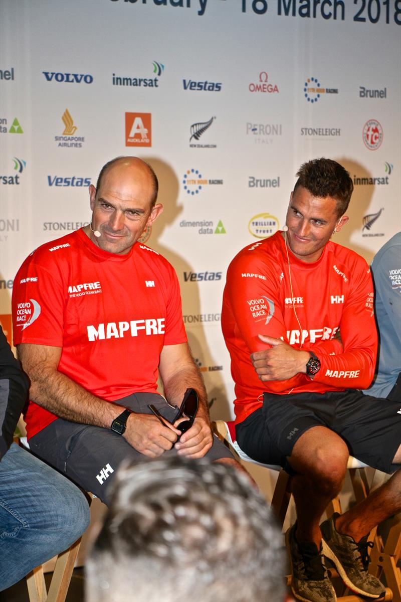 Xabi Fernandez and Blair Tuke (MAPFRE) Volvo Ocean Race Media Conference Leg 7, Auckland photo copyright Richard Gladwell / Photosport taken at  and featuring the Volvo One-Design class