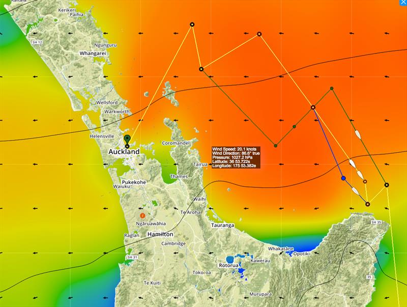 Volvo Ocean Race - course options first 24 hours - Leg 7 Auckland to Itajai, Brazil photo copyright Predictwind taken at  and featuring the Volvo One-Design class