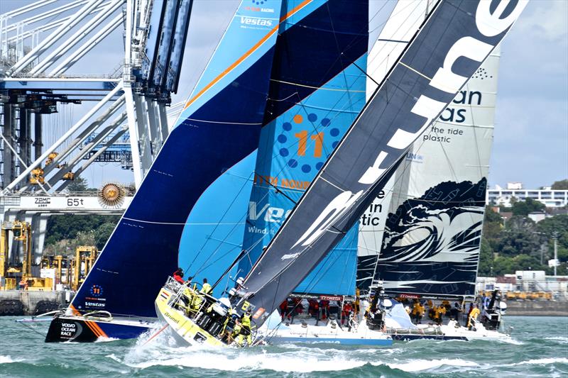 Brunel, Turn the Tide on Plastic, Vestas 11th Hour - Volvo Ocean Race - Auckland - Leg 7 Start - Auckland - March 18, - photo © Richard Gladwell