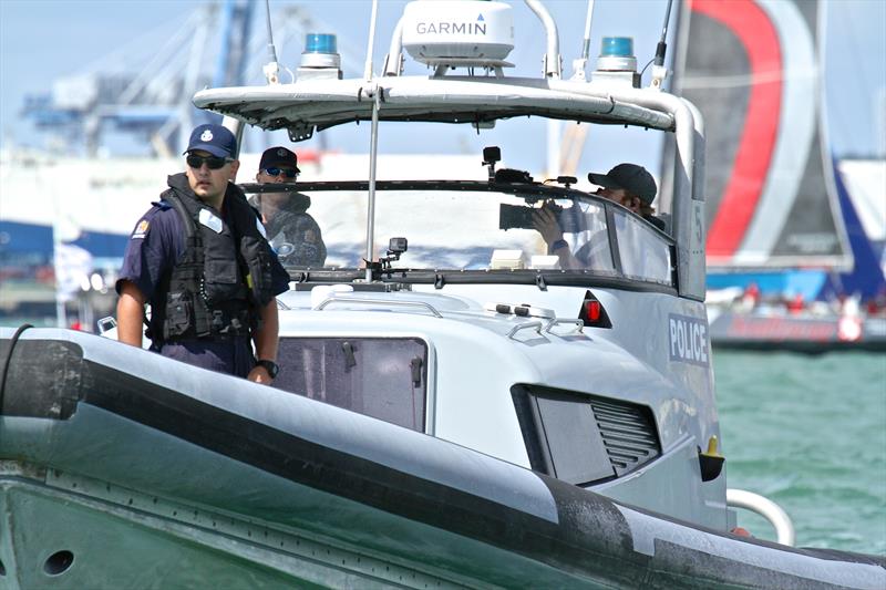 Police - Volvo Ocean Race - Auckland - Leg 7 Start - Auckland - March 18, - photo © Richard Gladwell