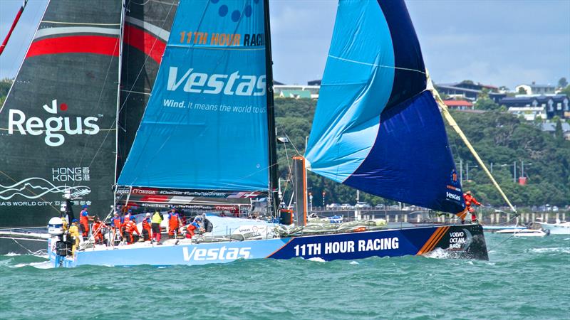 Vestas 11th Hour starts downwind - Volvo Ocean Race - Auckland - Leg 7 Start - Auckland - March 18, photo copyright Richard Gladwell taken at  and featuring the Volvo One-Design class