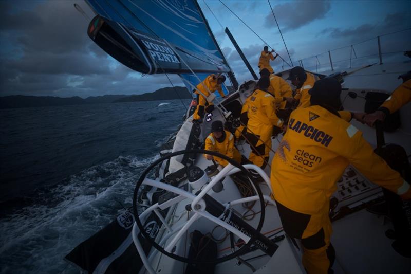 Volvo Ocean Race Leg 7 from Auckland to Itajai, day 1 on board Turn the Tide on Plastic. 18 March photo copyright Sam Greenfield / Volvo Ocean Race taken at  and featuring the Volvo One-Design class