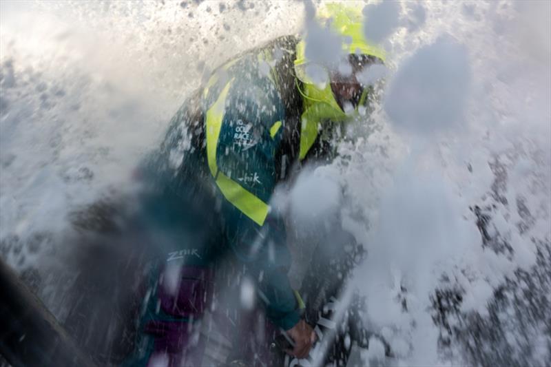 Volvo Ocean Race Leg 7 from Auckland to Itajai, day 3 on board AkzoNobel. Simeon Tienpoint right in the thick of it. - photo © James Blake / Volvo Ocean Race