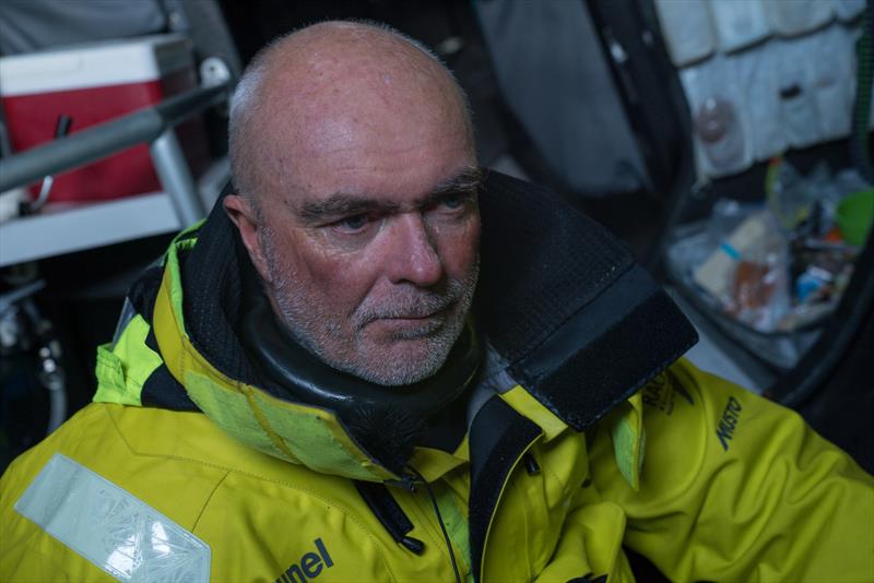 Leg 7 from Auckland to Itajai, day 08 on board Brunel. Bouwe Bekking cold after 4 hours on deck. 26 March,  photo copyright Yann Riou / Volvo Ocean Race taken at  and featuring the Volvo One-Design class