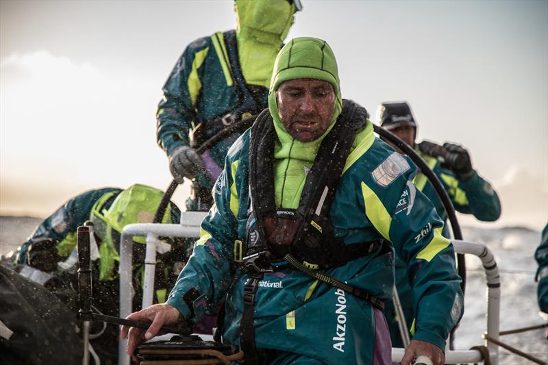 Leg 7 from Auckland to Itajai, day 9 on board AkzoNobel. 26 March, . Navigator Jules Salter photo copyright James Blake / Volvo Ocean Race taken at  and featuring the Volvo One-Design class