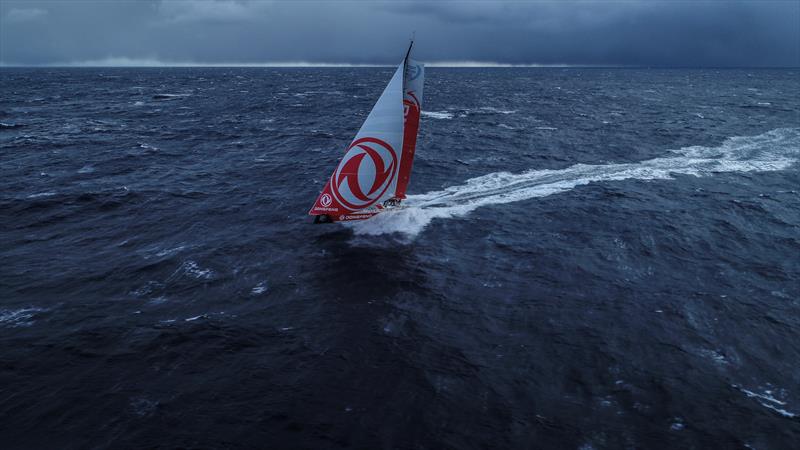 Leg 7 from Auckland to Itajai, day 13 on board Dongfeng. Drone shot in the southern ocean. 28 March, . - photo © Martin Keruzore / Volvo Ocean Race