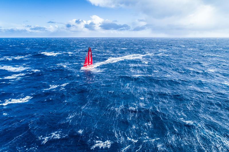 Leg 7 from Auckland to Itajai, day 11 on board MAPFRE, Aerial shot, the crew were peeling with 35-40 knots of wind, 28 March, . - photo © Ugo Fonolla / Volvo Ocean Race