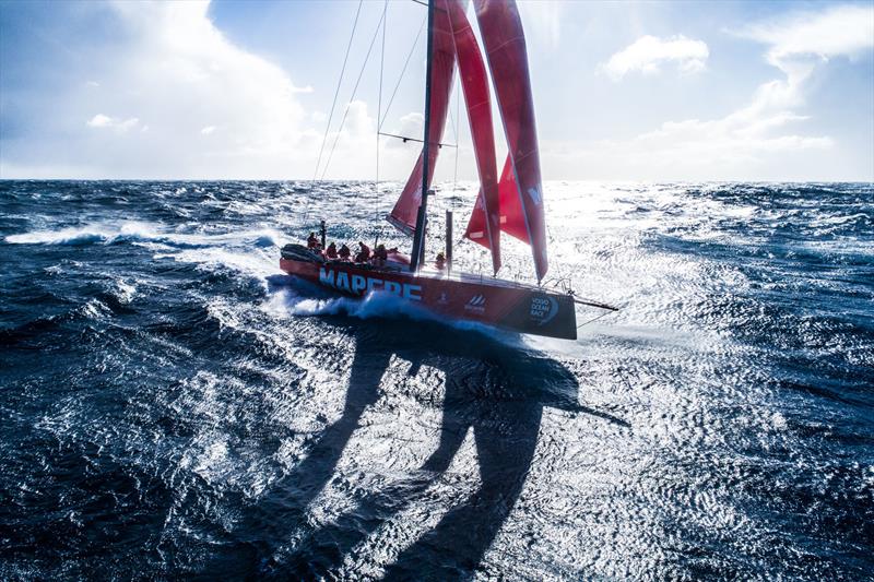 Leg 7 from Auckland to Itajai, day 11 on board MAPFRE, Aerial shot, the crew were peeling with 35-40 knots of wind, 28 March, . - photo © Ugo Fonolla / Volvo Ocean Race