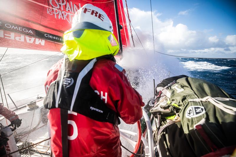 Leg 7 from Auckland to Itajai, day 11 on board MAPFRE, Surfing the southern ocean, Rob Greenhalgh at the helm, 28 March,  photo copyright Ugo Fonolla / Volvo Ocean Race taken at  and featuring the Volvo One-Design class
