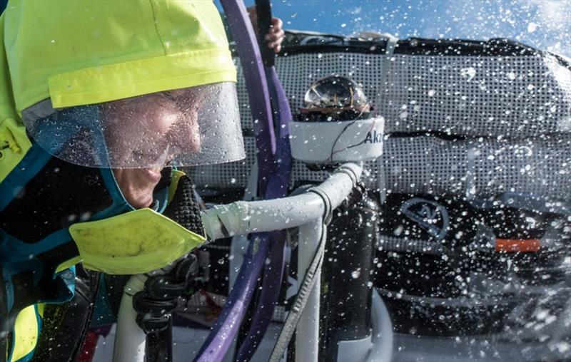 Volvo Ocean Race Leg 7 from Auckland to Itajai, day 15 on board AkzoNobel. Something is coming your Emily Nagel. - photo © James Blake / Volvo Ocean Race