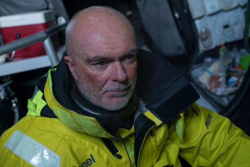Volvo Ocean Race Leg 7 from Auckland to Itajai, day 08 on board Brunel. Boiuwe Bekking cold after 4 hours on deck photo copyright Yann Riou / Volvo Ocean Race taken at  and featuring the Volvo One-Design class