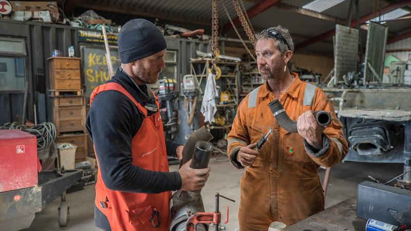 Leg 7 from Auckland to Itajai, day 15 on board Vestas 11th Hour. 31 March, . Nick Dana, boat captain trying to transform our Volvo 65 sailing boat into a motor boat to get to Itajai, Brazil photo copyright Jeremie Lecaudey / Volvo Ocean Race taken at  and featuring the Volvo One-Design class