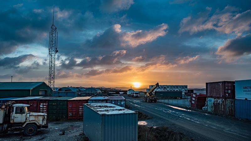 Vestas 11th Hour Racing prepares to leave Port Stanley in the Falkland Islands headed for Itajai, Brazil, for the start of Leg 8. - photo © Jeremie Lecaudey / Volvo Ocean Race