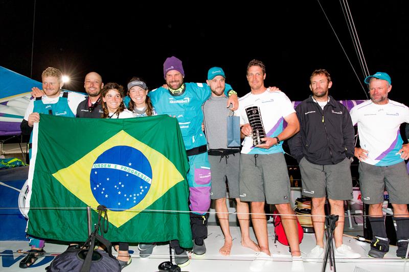 Team AkzoNobel - Chris Nicolson (right) at the finish of Leg 7 from Auckland to Itajai. 05 April, . - photo © Pedro Martinez / Volvo Ocean Race