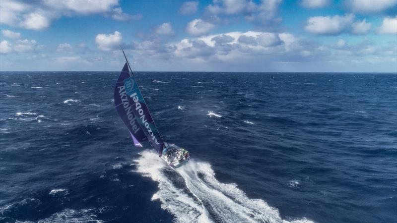 AkzoNobel - Blasting through the Southern Ocean - Leg 7 from Auckland to Itajai, Day 10 on board AkzoNobel. 26 March, (the day Scallywag John Fisher was knocked overboard) photo copyright James Blake / Volvo Ocean Race taken at  and featuring the Volvo One-Design class