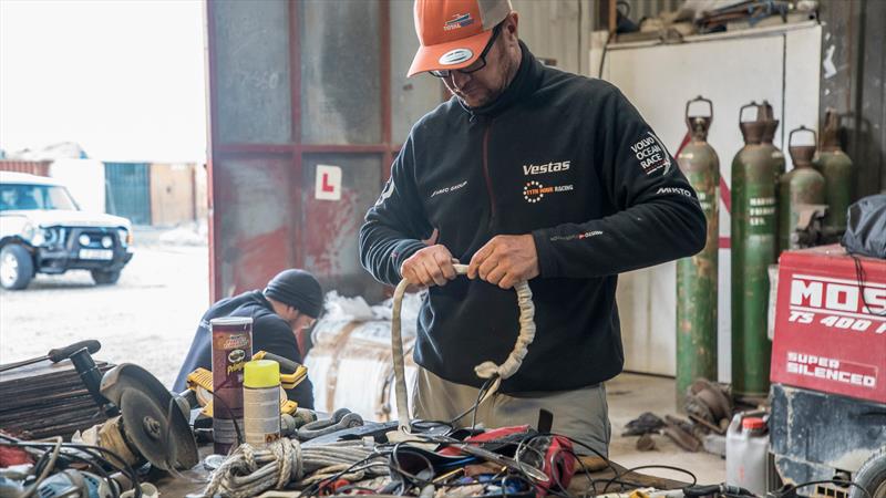 Leg 7 from Auckland to Itajai, day 21 on board Vestas 11th Hour. 05 April, . Mast Accident - Falkland Islands photo copyright Jeremie Lecaudey / Volvo Ocean Race taken at  and featuring the Volvo One-Design class