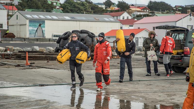 Leg 7 from Auckland to Itajai, day 21 on board Vestas 11th Hour. 06 April, . Mast Accident - Falkland Islands - photo © Jeremie Lecaudey / Volvo Ocean Race