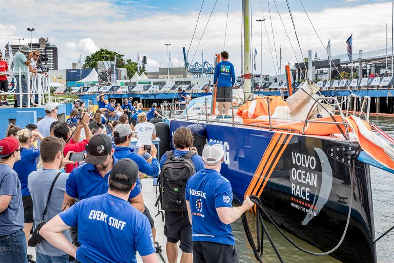  Vestas 11th Hour arrives in Itajai. 16 April, 2018. Leg 7 from Auckland to Itajai photo copyright Ainhoa Sanchez / Volvo Ocean Race taken at  and featuring the Volvo One-Design class