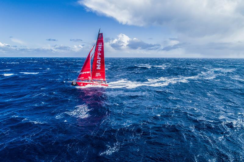 Leg 7 from Auckland to Itajai, day 11 on board MAPFRE, Aerial shot, the crew were peeling with 35-40 knots of wind, 28 March, . - photo © Ugo Fonolla / Volvo Ocean Race