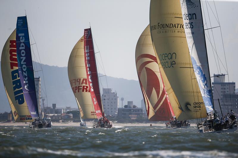 In-Port Race during the Itajaí stopover in the Volvo Ocean Race photo copyright Pedro Martinez / Volvo Ocean Race taken at  and featuring the Volvo One-Design class