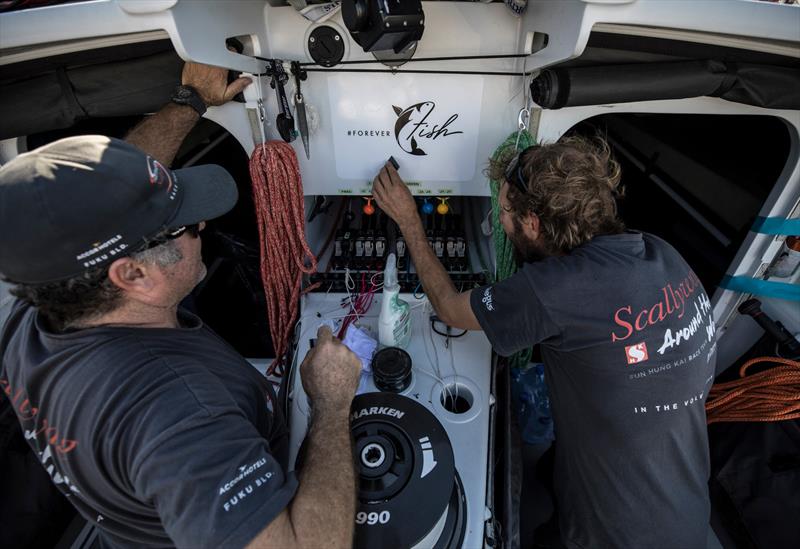 Itajai stopover, preparations on board Sun Hung Kai / Scallywag. 20 April,  photo copyright Rich Edwards / Volvo Ocean Race taken at  and featuring the Volvo One-Design class