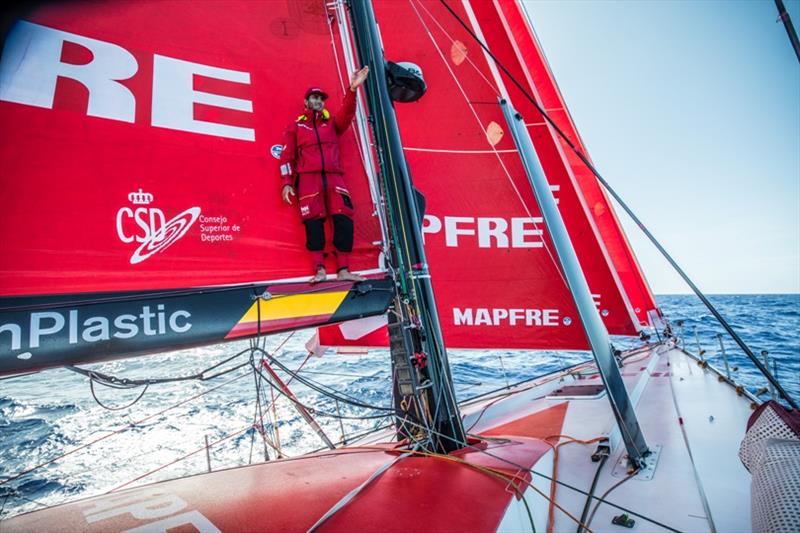 Volvo Ocean Race Leg 8 from Itajai to Newport, day 14, on board MAPFRE, Blair Tuke looking for Akzonobel in the horizon. - photo © Ugo Fonolla / Volvo Ocean Race