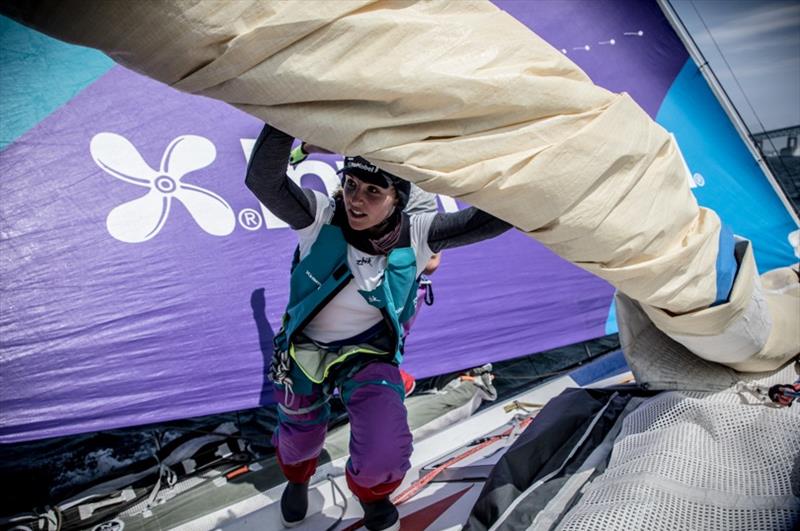 Volvo Ocean Race Leg 9, from Newport to Cardiff, day 1, Start on board AkzoNobel photo copyright Konrad Frost / Volvo Ocean Race taken at  and featuring the Volvo One-Design class