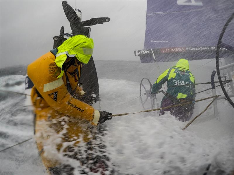 Leg 9, from Newport to Cardiff, day 2 on board Team AkzoNobel. Wet and wild morning. 24 May, - photo © Konrad Frost / Volvo Ocean Race