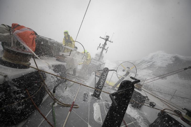 Leg 9, from Newport to Cardiff, day 6 on board Brunel. Peter Burling and Abby Ehler in the North Atlantic. 24 May, Leg 9 - Newport RI to Cardiff - 2017/18 Volvo Ocean Race photo copyright Sam Greenfield / Volvo Ocean Race taken at  and featuring the Volvo One-Design class