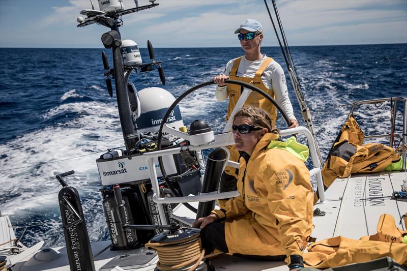 Leg 6 to Auckland, day 20 on board Turn the Tide on Plastic. Bianca Cook and Liz Wardley. 26 February,  photo copyright James Blake / Volvo Ocean Race taken at  and featuring the Volvo One-Design class