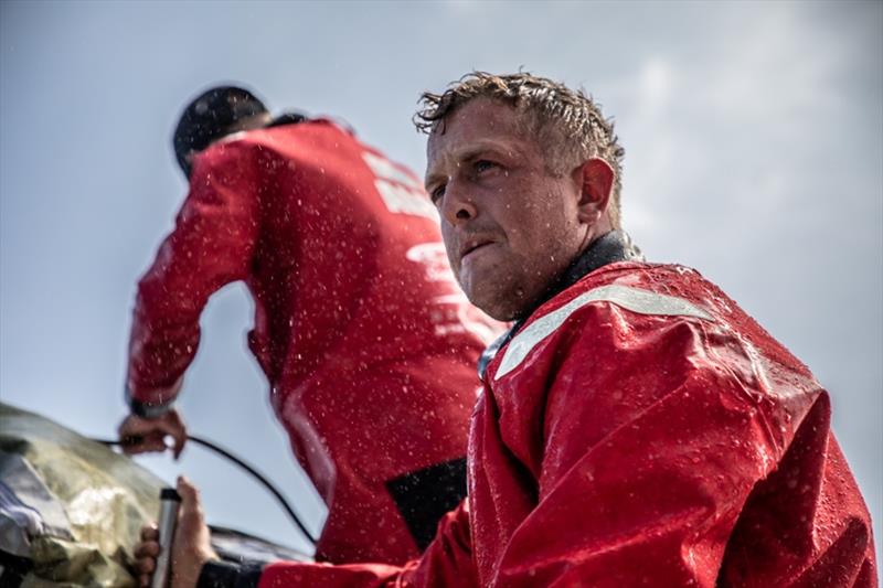 Volvo Ocean Race Leg 10, from Cardiff to Gothenburg, day 2, on board Sun Hung Kai / Scallywag. en Piggott looking determined to catch the fleet photo copyright Konrad Frost / Volvo Ocean Race taken at  and featuring the Volvo One-Design class