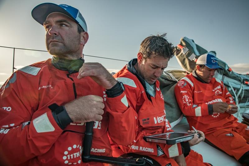 Volvo Ocean Race Leg 10, from Cardiff to Gothenburg, day 02, on board Vestas 11th Hour. The board of deicision making, taking important decisions photo copyright Jeremie Lecaudey / Volvo Ocean Race taken at  and featuring the Volvo One-Design class