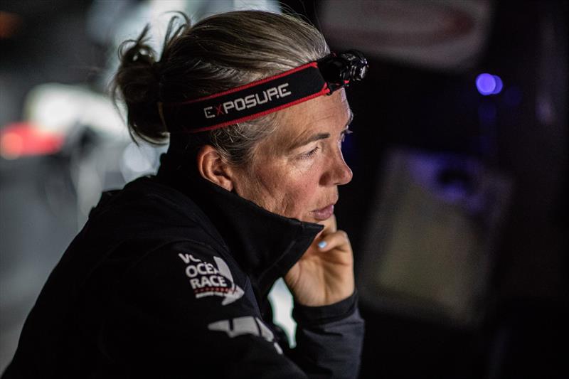 Leg 10, from Cardiff to Gothenburg, Day 3 on board Sun Hung Kai / Scallywag. Libby Greenhalgh working out the nav plan. 12 June, 2018 photo copyright Konrad Frost / Volvo Ocean Race taken at  and featuring the Volvo One-Design class