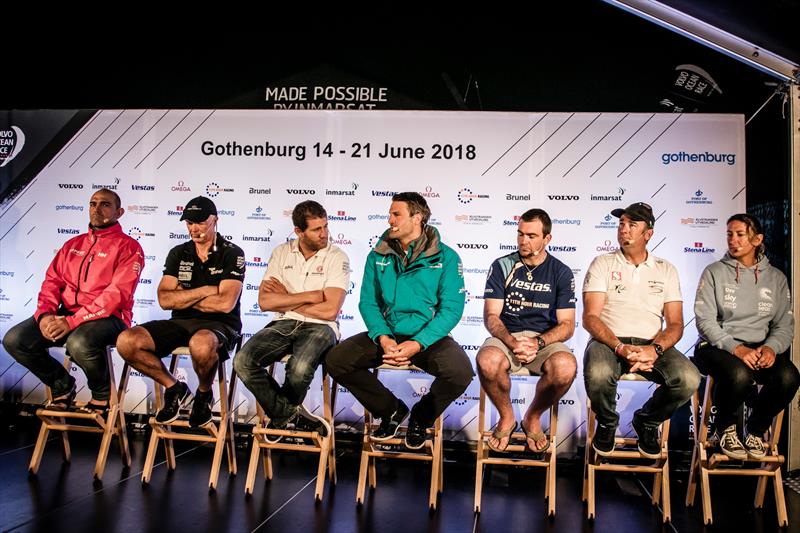 Gothenburg stopover. Skippers Press Conference. 20 June, 2018 photo copyright Jesus Renedo / Volvo Ocean Race taken at  and featuring the Volvo One-Design class