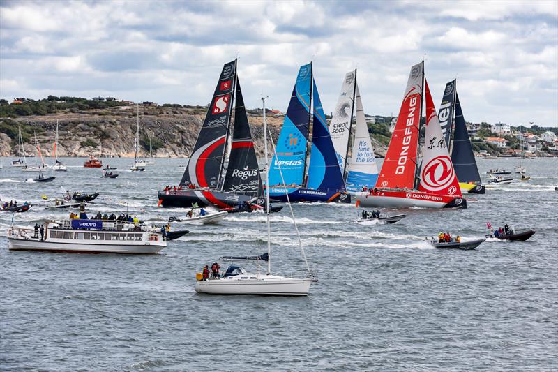 Those to windward got the best start on Leg 11, from Gothenburg to The Hague, start day. 21 June, 2018 photo copyright Ainhoa Sanchez / Volvo Ocean Race taken at  and featuring the Volvo One-Design class